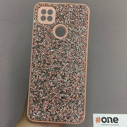 Чохол для Xiaomi Redmi 9C блискучий з камінням чохол на телефон сяомі редмі 9с рожевий D8U, фото 1
