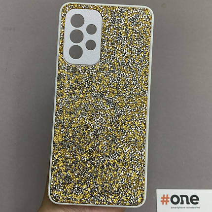 Чохол для Samsung Galaxy A52s блискучий з камінням чохол на телефон самсунг а52с золотий D8U, фото 1