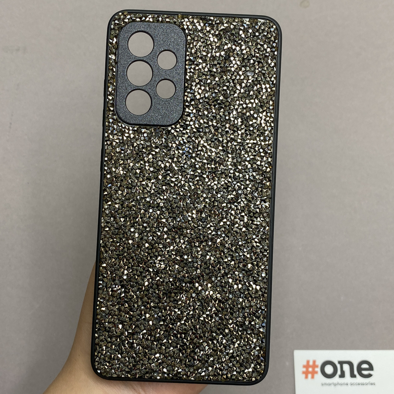 Чохол для Samsung Galaxy A52s блискучий з камінням чохол на телефон самсунг а52с чорний D8U