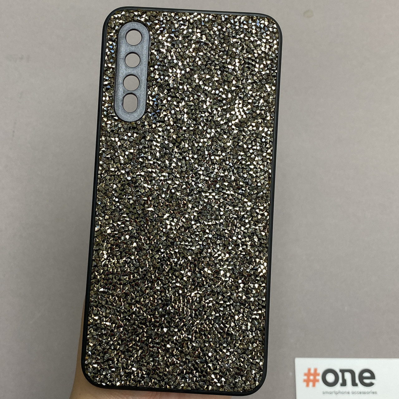 Чохол для Samsung Galaxy A50s блискучий з камінням чохол на телефон самсунг а50с чорний D8U