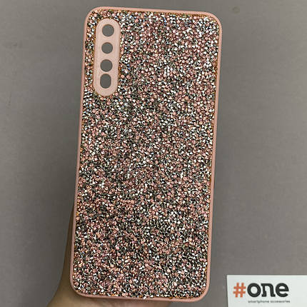 Чохол для Samsung Galaxy A50s блискучий з камінням чохол на телефон самсунг а50с рожевий D8U, фото 1
