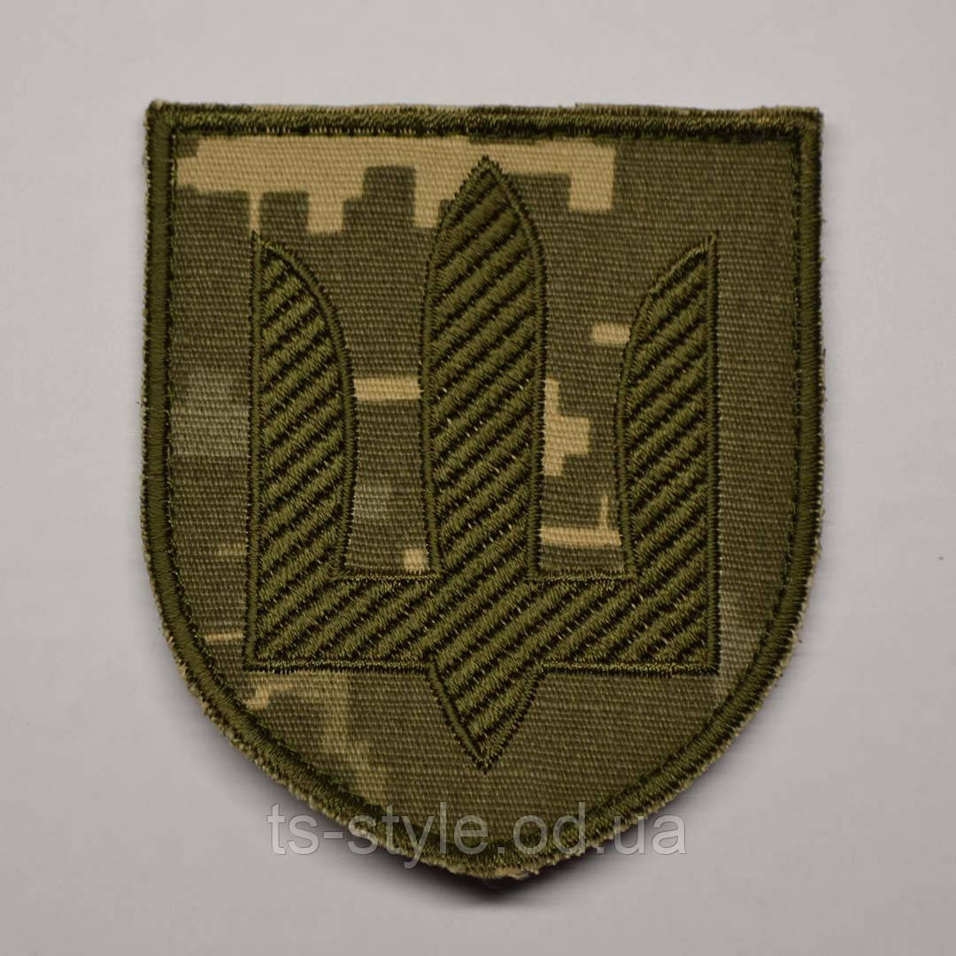 Шеврон ЗСУ Сухопутні війска (фон ММ14, тризуб зелена нитка)