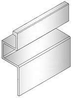Профіль прихованого кріплення фасадних панелей СППК Т52 алюмінієвий