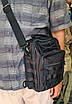 Сумка рюкзак тактичною для військових армій нагрудна міська для документів чорна, фото 6