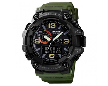 Тактичний годинник на руку Skmei 1520AG Black Military Wristband