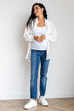 Сині джинси для вагітних Mom's Jeans зі щільної стрейчової джинсової тканини з високою талією, 5276501-С, фото 3