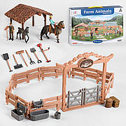 Великий ігровий фермерський набір Ферма Конюшня, кінь, лоша, 2 фігурки героїв, аксесуари Q 9899 ZJ 51
