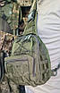 Тактична сумка-рякзак на одне плече військової з системою моллі олива на 2,5 літра, фото 2