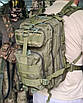 Тактичний штурмовий рюкзак з швидким скиненням військовий на 25 літрів армейського оливи, фото 2