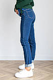 Стрейчові сині джинси для вагітних класичного крою прямого фасону з подвійною підтримкою, 2225500-4-С, фото 4