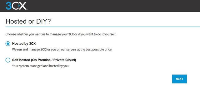 Выбор типа лицензии 3CX