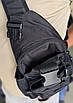 Сумка-рякзак тактична через плече для військових на 2 літри армейська чорна, фото 4