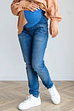 Джинси стрейчеві для вагітних з щільної джинсової тканини класичного крою з високою талією, 4088501-С, фото 6