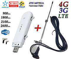 Мобільний модем 4G-LTE/3G WiFi Роутер ZTE MF79ua + антена 4G(LTE) на 7 db магніт (укр+рус меню)
