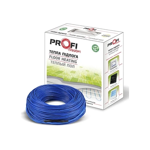 Тепла підлога двухжильний нагрівальний кабель PROFI THERM 2 19/210