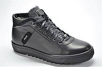 Мужские комфортные зимние кожаные ботинки черные Extrem 2817301