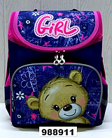 Школьный рюкзак для девочек на 1-2 класс медвежонок