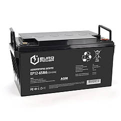 Акумуляторна батарея EUROPOWER AGM EP12-65M6 12 V 65 Ah ( 348 x 168 x 178) Black Q1/48