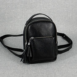 Рюкзак жіночий шкіряний міський 01 чорний