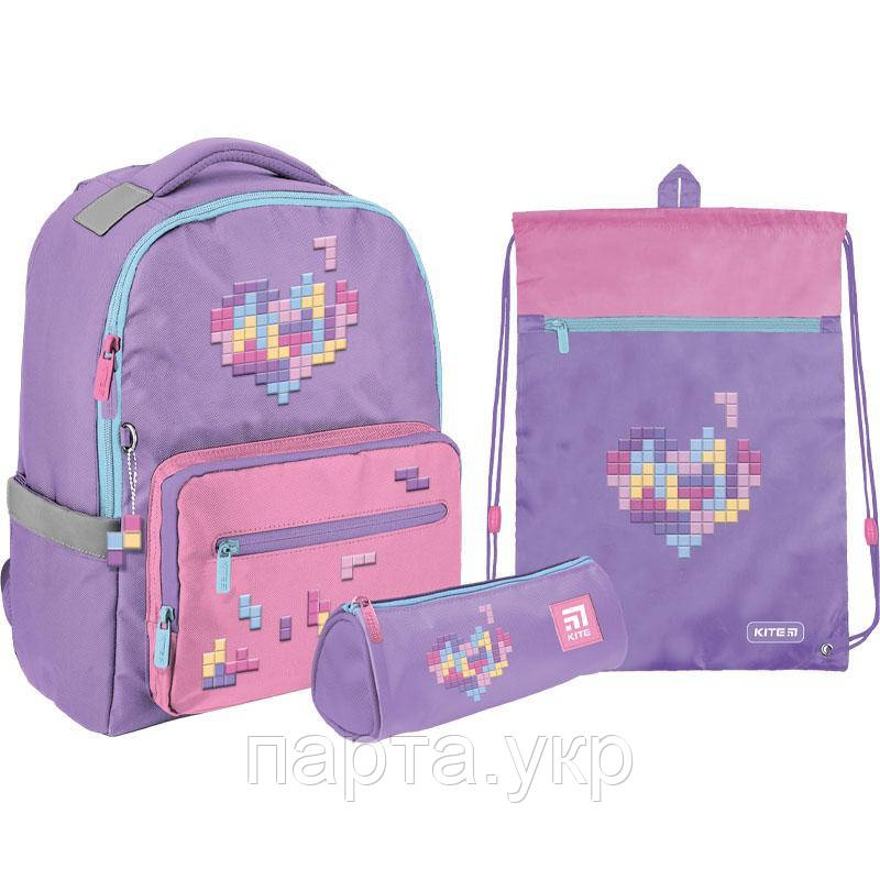 Набір Kite рюкзак + пенал + сумка для взуття SET_K22-770M-2 Tetris, фото 1