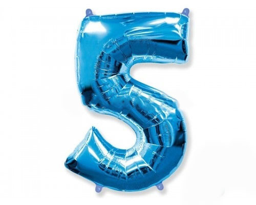 Фольгована куля Цифра "5" 1м, Flexmetal, колір - синій