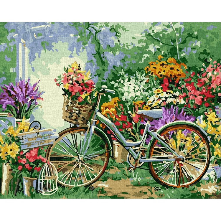 Картина за номерами Велосипед у квітах 40*50 см ArtCraft 12501-AC