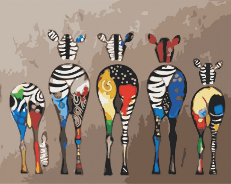 Картина за номерами Різнокольорові зебри 40*50 см ArtCraft 11602-AC, фото 1