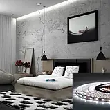 Світлодіодна стрічка 12V, 5050, 60 led/m, 14.4W, IP65, 6500K - білий холодний, ST-12-5050-60-CW-65, фото 4