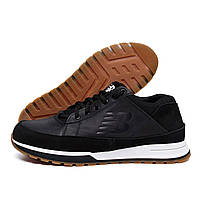 Мужские стильные кроссовки из натуральной кожи New Balance Clasic Black, кожаные спортивные кроссовки