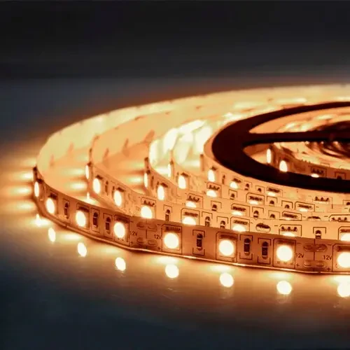Світлодіодна стрічка 12V, 5050, 60 led/m, 14.4W, IP20, 3000K - білий теплий, Standart. Гарантія – 12 місяців