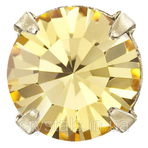 Пришивні стрази в цапах Preciosa (Чехія) ss12 Light Topaz/золото