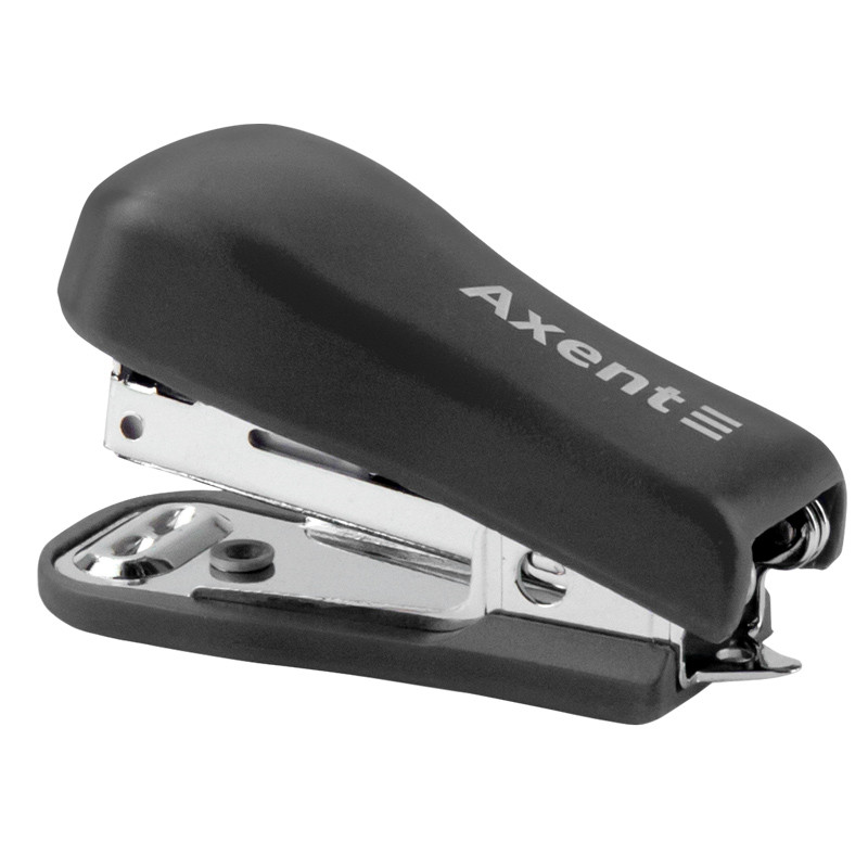 Степлер, №10/5, 12 аркушів, пластиковий, чорний колір, "Standard", AXENT, фото 1