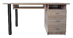 Стіл комп'ютерний Куба BL (ширина 1000) МАКСІ-МЕбель Дуб трюфель (12301)