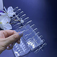 Тіпси гелеві прозорі для нарощування нігтів 10 пластин форма овал