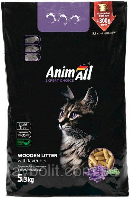 Наполнитель для котов AnimAll Древесный с ароматом лаванды 5.3 кг, фото 1