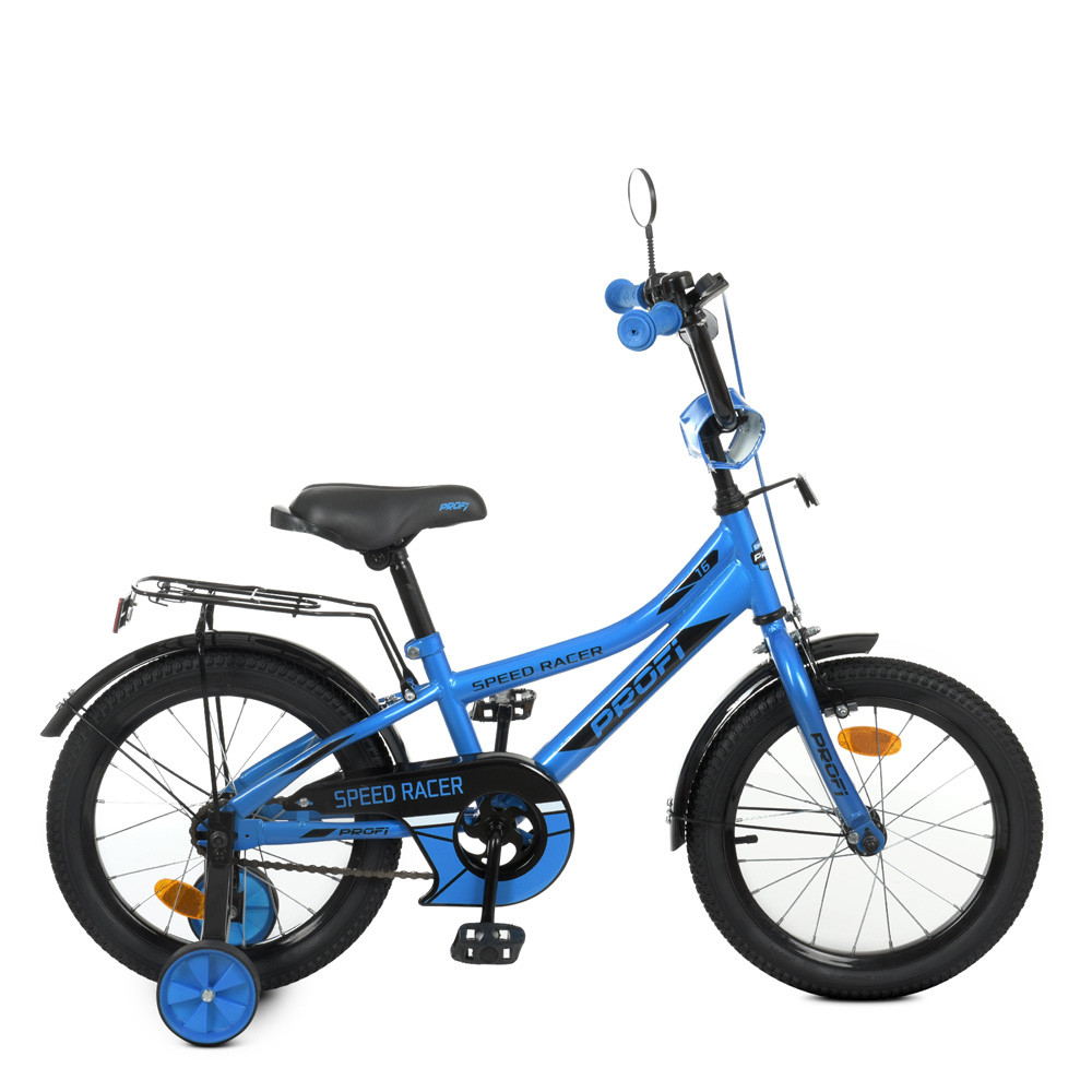 Велосипед двоколісний з багажником PROF1 Speed racer 16" Y16313 Синій