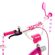 Дитячий двоколісний велосипед з багажником PROFI Butterfly Y1626 16 дюймів Малиновий, фото 2