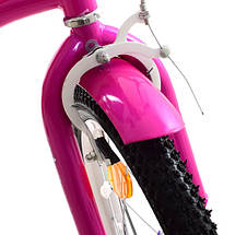 Дитячий двоколісний велосипед з багажником PROFI Butterfly Y1626 16 дюймів Малиновий, фото 3