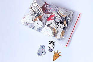 Гудзик "Звірята" мікс (упаковка 100шт.)