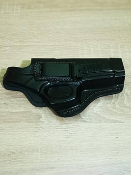 Кобура зі шкіри поясна Beretta 92 для бойового, газового, стартового пістолета зі скобою для прихованого носіння