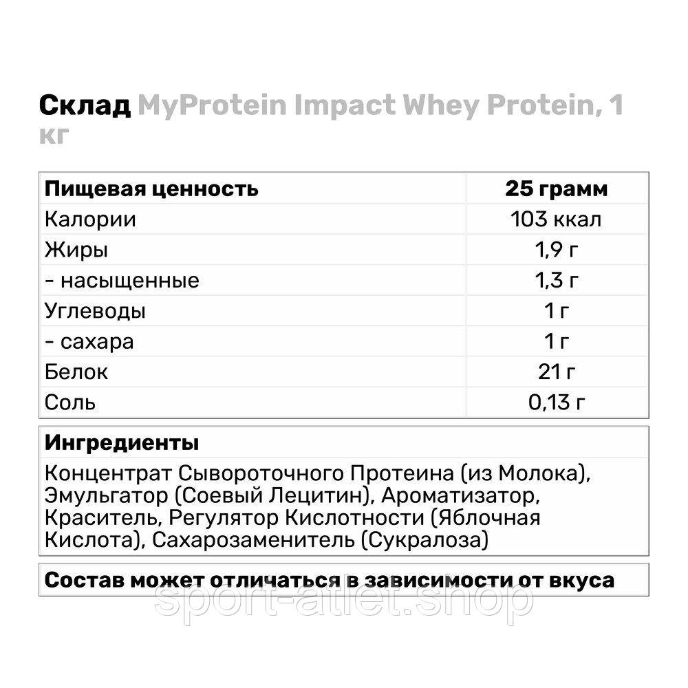 Протеин MyProtein Impact Whey Protein, 1 кг Ваниль (ID#1266147876 ...