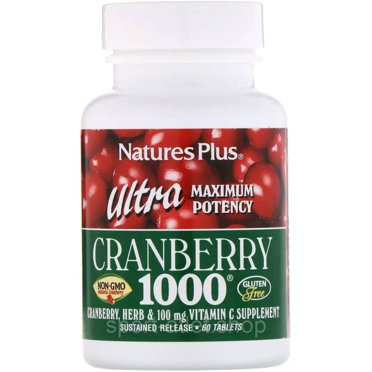 Натуральна добавка Natures Plus Ultra Cranberry 1000, 60 таблеток, фото 1