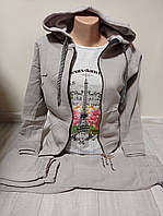 Утеплений спортивний костюм "Париж" для дівчинки Turkey Туреччина 10-14 років трійка кофта з футболкою та штанами