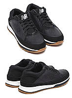 Мужские кожаные кроссовки NB Clasic (Нью Беленс) Black, спортивные мужские туфли, кеды черные повседневные