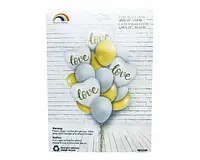 Набор латексных и фольгированных шаров "Love"