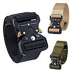 Ремінь тактичний 125 см Tactical Belt, Чорний / Армійський чоловічий ремінь із пряжкою Cobra, фото 10