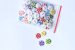 Гудзик круглий 15мм в крупну крапку (упаковка 100шт.)