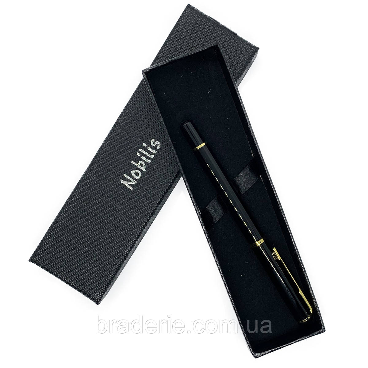 Подарункова ручка Nobilis 760N у коробочці ковпачок із затискачем чорна