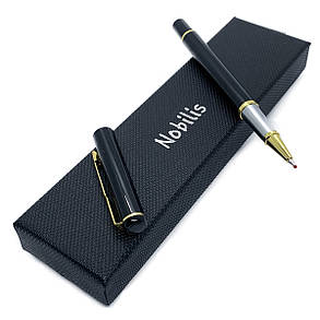 Подарункова ручка Nobilis 760N у коробочці ковпачок із затискачем чорна, фото 2