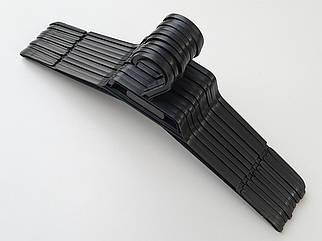 Плічка вішалки тремпеля V42 чорного кольору, довжина 40,5 см, в упаковці 10 штук